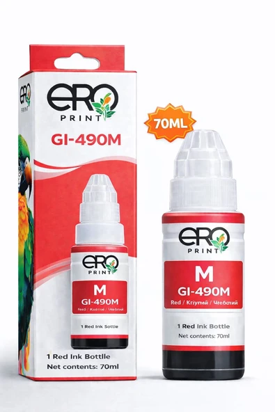 Canon GI 490M - 0665C001 Kırmızı Muadil Mürekkep 70ML ürün görseli 1