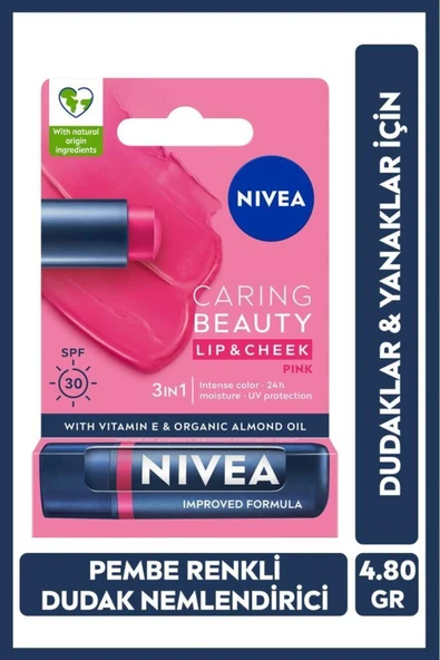 Nivea Lip Cheek Caring Pınk - Resim 2