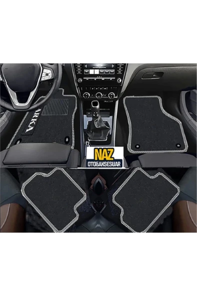 BMW E 90 2005 - 2011 Siyah Halı Gri Kenar Petek Topuk ürün görseli 1