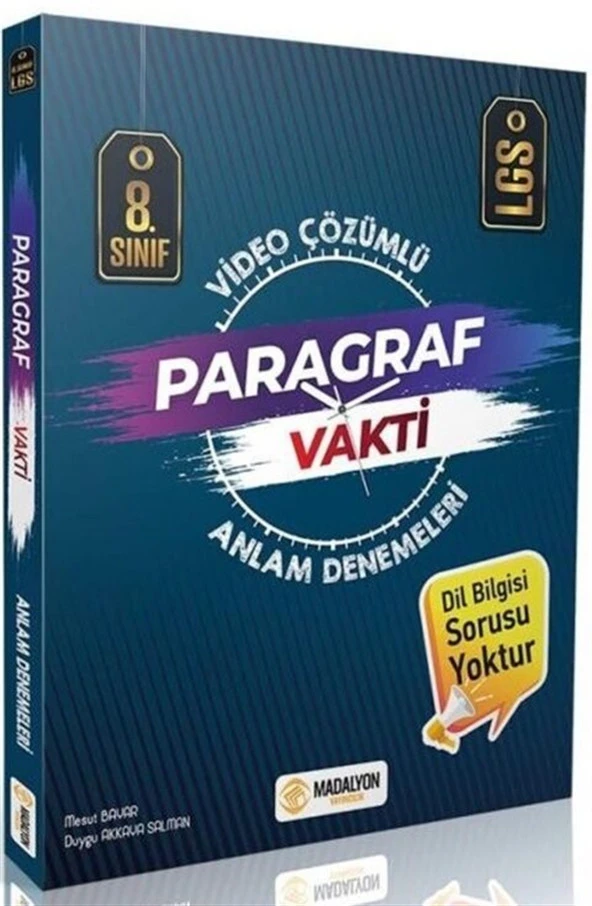 Gezegen Yayınları Madalyon 8. Sınıf Paragraf Vakti ürün görseli 1