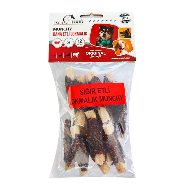 Esca Munchy Sığır Etli Lokmalık Köpek Ödül Kemiği 6 Gr. 12 Adet ürün görseli 1