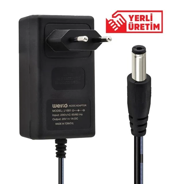 Weko 20 Volt - 1 Amper 5.5*2.5 Uçlu Priz Tipi Adaptör ürün görseli 1