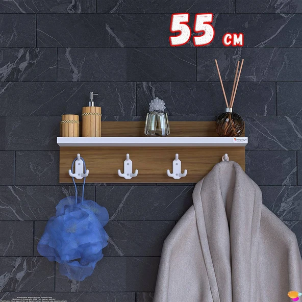 Modilayn Kedi Serisi 4’lü Banyo Askısı Seti | 51,4x18cm 12 Kancalı Raflı Düzenleyici Yer Tasarrufu ürün görseli 1