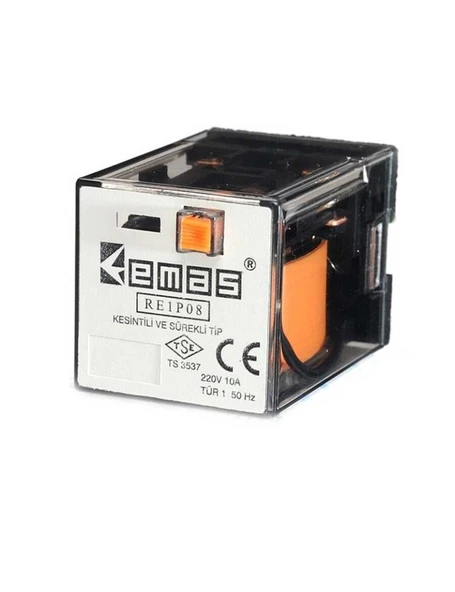 Emas RE1P08AC024 RE1 24VAC 2 Kontak 2 Kontak 8 Pin Endüstriyel Röle ürün görseli 1