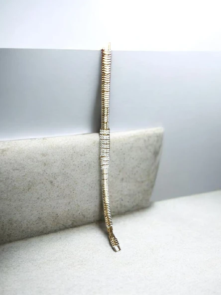 14K Gold Renkli Vip Seri Burgu Bileklik ürün görseli 1