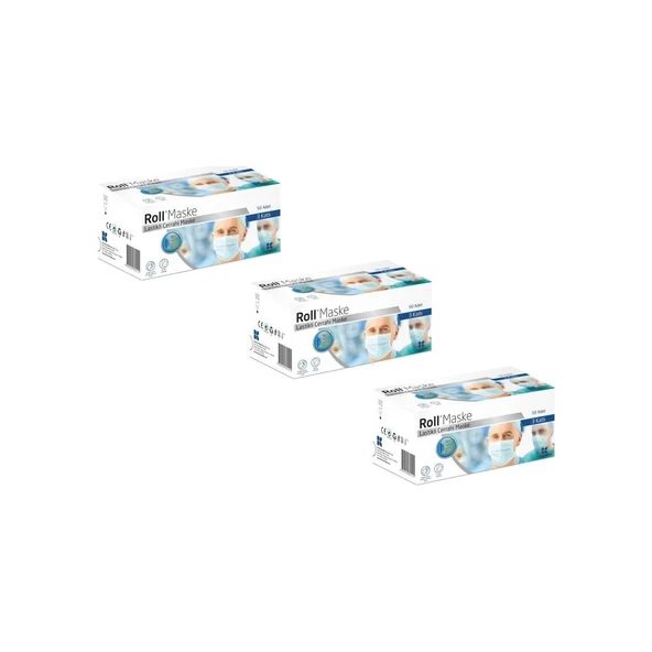 Cerrahi Maske 3 Katlı Tekli Zarf 50LI 3 Paket 150 Adet ürün görseli 1