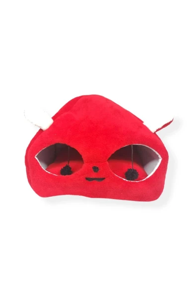 Kırmızı Kedi Kafalı Büyük Kedi Evi Yuvası Kedi Kafalı ürün görseli 1