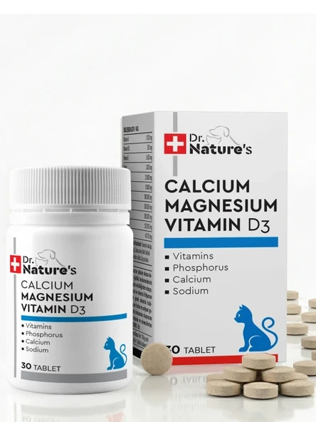 Kedi Kalsiyum Tablet 30 Tablet – Kemik ve Diş Gelişimi Destekleyici D3 & Magnezyum ürün görseli 1