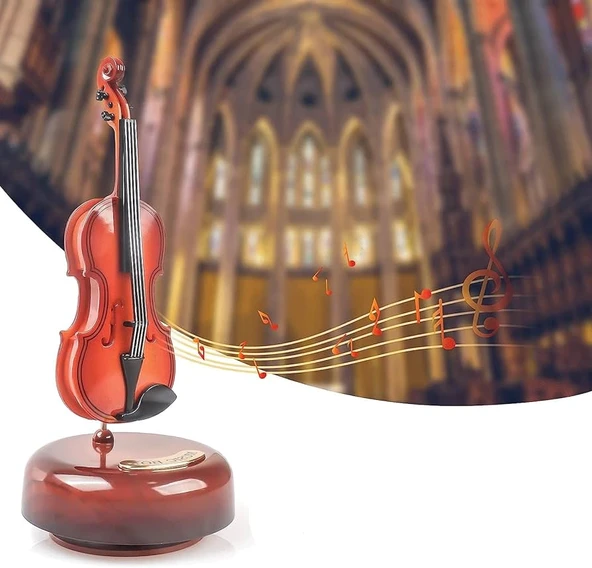Hareketli Violin Müzik Kutusu - Resim 4