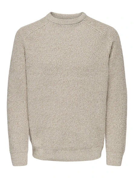 Only & Sons   ONSJOIN RLX LS RAGLAN KNIT Erkek Gri Kazak - 22034670 ürün görseli 1