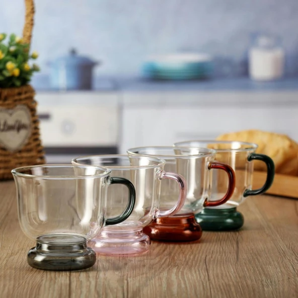 250 ml Renkli Cam Bardak ürün görseli 1