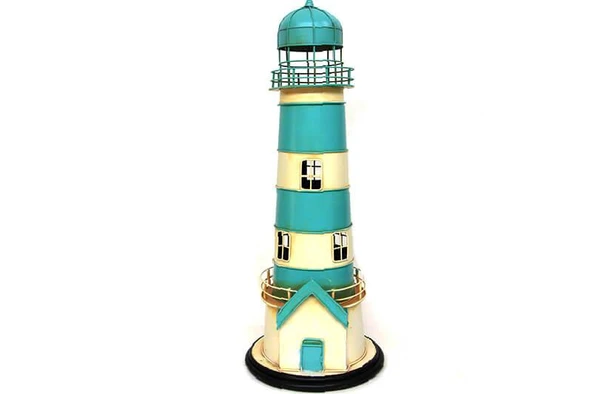 Dekoratif Metal Deniz Feneri Kumbara Vintage Biblo Hediyelik ürün görseli 1