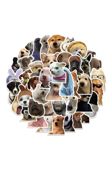 Sevimli Köpek Çıkartmaları Laptop Notebook Tablet Sticker Seti - Resim 3