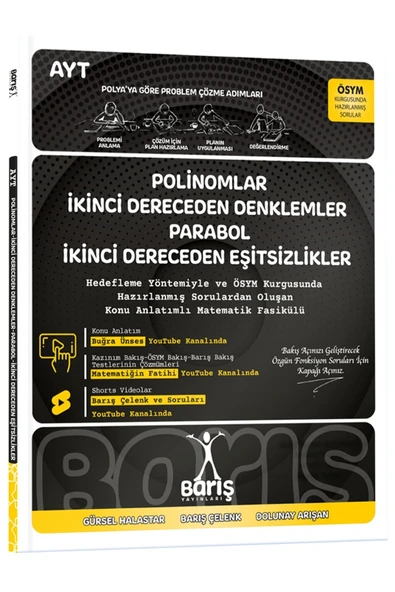 Barış Yayınları Polinomlar İkinci Dereceden Denklemler Parabol İkinci Dereceden Eşitsizlikler Matematik Fasikülleri ürün görseli 1