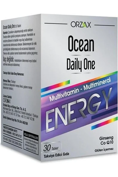 Orzax Ocean Daily One Energy 30 Tablet ürün görseli 1
