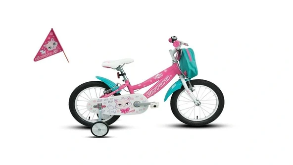 CARRARO MOGGY KIZ ÇOCUK BİSİKLETİ 210H V 12 JANT PEMBE BEYAZ TURKUAZ ürün görseli 1