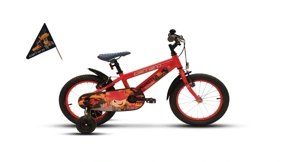 CARRARO MONSTER ERKEK ÇOCUK BİSİKLETİ 220H V 16 JANT KIRMIZI GRİ SİYAH ürün görseli 1