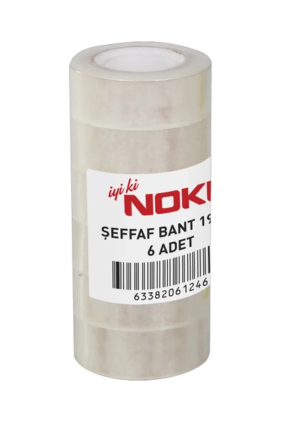 Noki Şeffaf Büro Bandı 19x33 6'lı Paket Selo Bant Okul Ofis Bandı ürün görseli 1