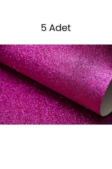 Simli Fon Kartonu 50x70 Pembe 5 Adet - Resim 6