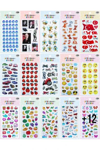 VİVA Puti Shine Kabartmalı Sticker 5 Kartela ürün görseli 1