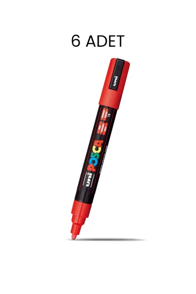 UNİ-BALL Posca PC-5M Su Bazlı Marker Kalem 6'lı Kutu ürün görseli 1