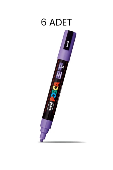 UNİ-BALL Posca PC-5M Su Bazlı Marker Kalem 6'lı Kutu ürün görseli 1