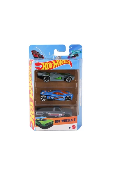 HOT WHEELS K5904 Hot Wheels 3'lü Araba Seti - Resim 3