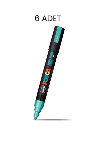 UNİ-BALL Posca PC-5M Su Bazlı Marker Kalem 6'lı Kutu ürün görseli 1
