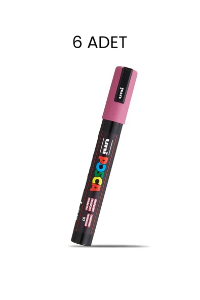 UNİ-BALL Posca PC-5M Su Bazlı Marker Kalem 6'lı Kutu ürün görseli 1