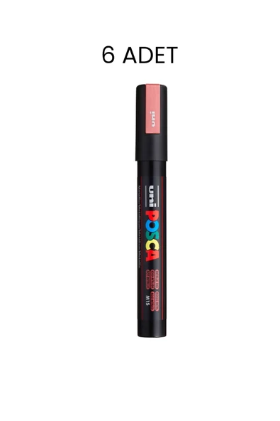 UNİ-BALL Posca PC-5M Su Bazlı Marker Kalem 6'lı Kutu ürün görseli 1