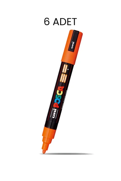 UNİ-BALL Posca PC-5M Su Bazlı Marker Kalem 6'lı Kutu ürün görseli 1
