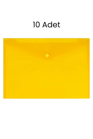 inox İnox Eko Çıtçıtlı Dosya Evrak Zarfı Sarı 10 Adet ürün görseli 1