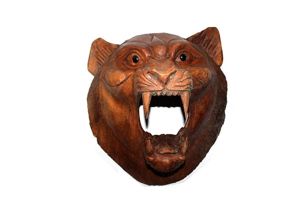 40 CM KÜKREYEN ASLAN KAFASI AHŞAP ürün görseli 1