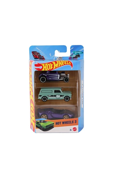 HOT WHEELS K5904 Hot Wheels 3'lü Araba Seti - Resim 4