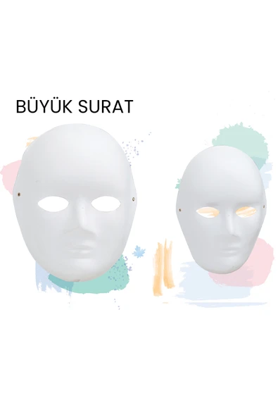 VİVA Puti Boyanabilir Karton Maske Büyük Surat ürün görseli 1