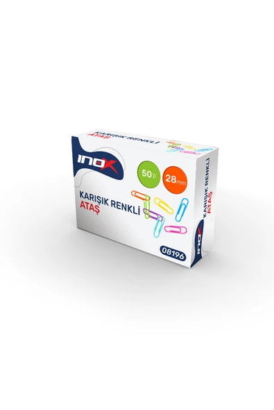 VİVA İnox Karışık Renkli Ataş 28 mm 50'li Paket ürün görseli 1