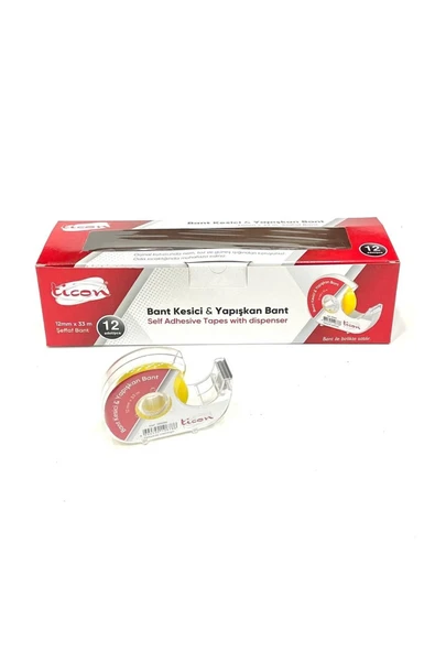 Bant Kesicili Bant 12mm*33m Selo Bant Ofis Büro Bandı ürün görseli 1