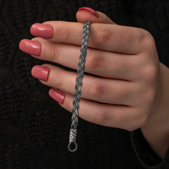Harem Altın Gümüş Kazaziye Örgü Bileklik ürün görseli 1