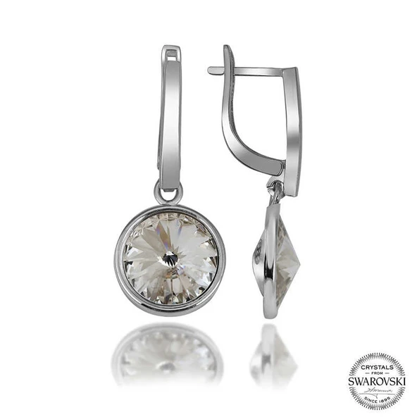 Swarovski Crystal Taşlı Harem Altın Gümüş Beyaz Sallantılı Kadın Küpe ürün görseli 1