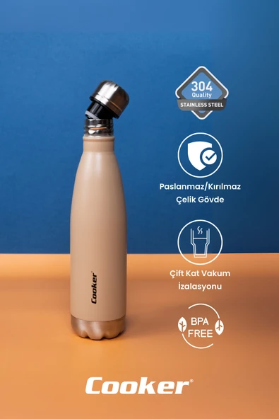 Cooker HydroKeep 500 ml Paslanmaz Çelik Şişe Termos CKR2071 - Resim 8