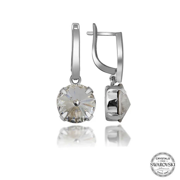 Swarovski Crystal Taşlı Harem Altın Gümüş Beyaz Sallantılı Kadın Küpe ürün görseli 1