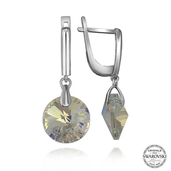 Swarovski Crystal Taşlı Harem Altın Gümüş Beyaz Sallantılı Kadın Küpe ürün görseli 1