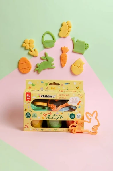 Childgen Doğal Oyun Hamuru Mini Premium Spring Set - Resim 3