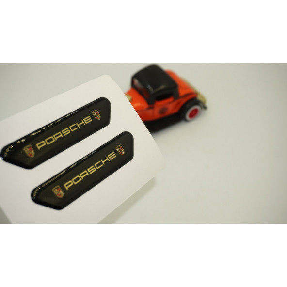 Porsche Logo Çamurluk Yanı Ve Ayna Metalize Damla Desen 3M Logo Arma ürün görseli 1