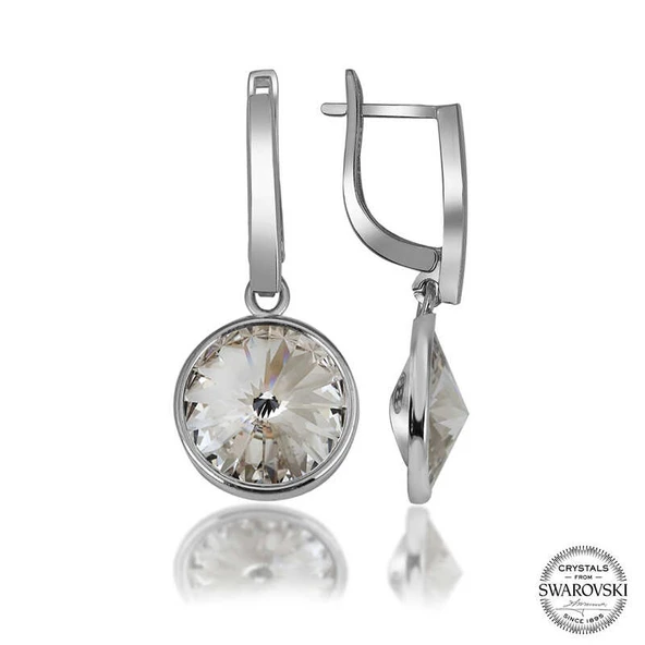 Swarovski Crystal Taşlı Harem Altın Gümüş Beyaz Sallantılı Kadın Küpe ürün görseli 1