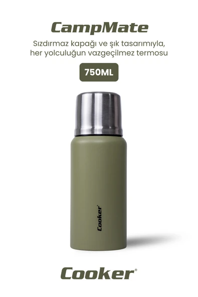 Cooker CampMate 750 ml Paslanmaz Çelik Termos CKR2106 - Resim 11