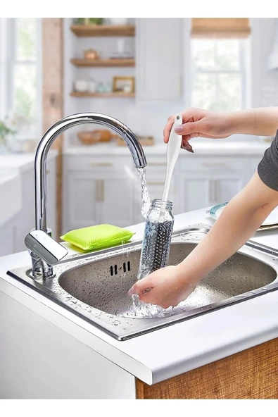 Cooker Termos Fırçası Matara Suluk Silikon Şişe Biberon Kavanoz Temizleme Yıkama Fırçası ürün görseli 1