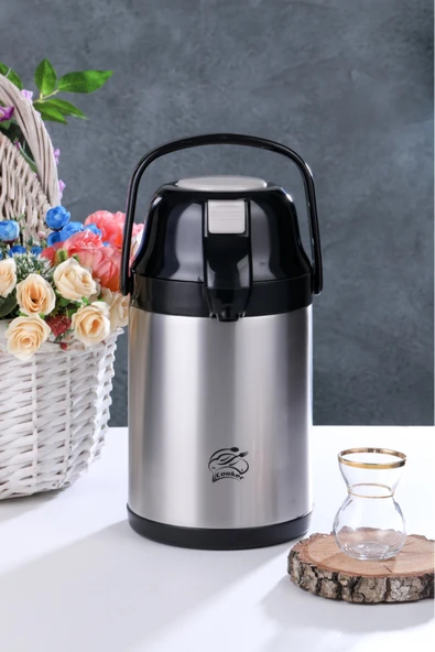 Cooker Classic 2,5 Litre Pompalı Çelik Termos CKR2007 ürün görseli 1