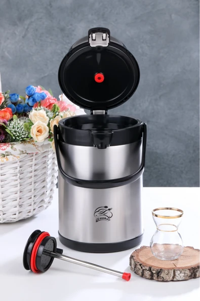 Cooker Classic 2,5 Litre Pompalı Çelik Termos CKR2007 - Resim 3