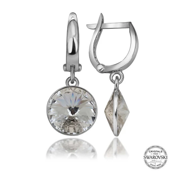 Swarovski Crystal Taşlı Harem Altın Gümüş Beyaz Sallantılı Kadın Küpe ürün görseli 1